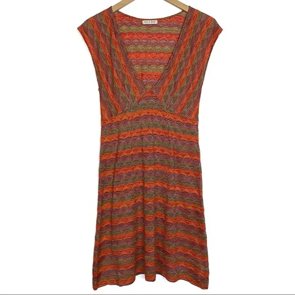 Cecilia Prada Mare Orange Aydane Pointelle Knit Dress - Picture 2 of 7